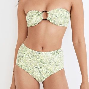 Madewell x Solid & Striped Kimmy Bandeau Bikini Top & Bottom Set Painted Floral